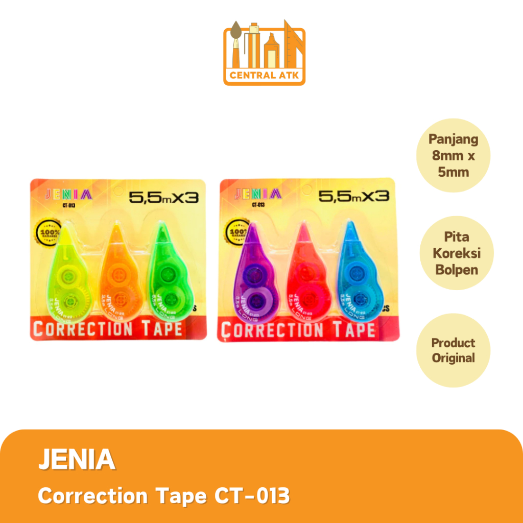 กระดาษ STIPO / TIP-EX / เทปก่อสร้าง JENIA CT013A 5.5M (1 ชิ้น)