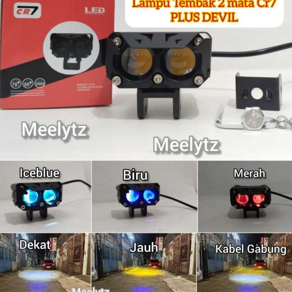 MATA CODE T8E 2-Eye LED Spotlight CR7 Lens Plus Hat plus devil full Aluminium Waterproof CR 12
