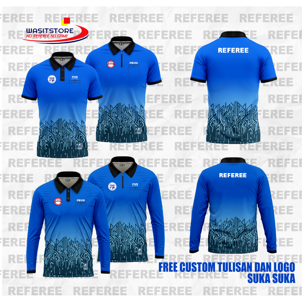 PREMIUM PRINTING VOLLEYBALL REFEREE JERSEY พร้อมปุ่มและ ZIPPERS (PBVSI - PBVSI REFEREE)