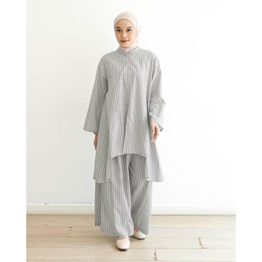 MISTYVORI | Gania Oneset Wanita Premium Cotton Salur Hijab Friendly Ukuran Jumbo Nyaman