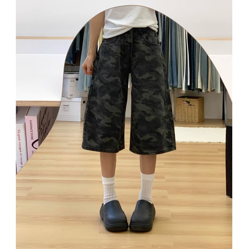 YOYO - Jorts Pants Baggy Short Jeans Jorts Pants Highwaist Baggy Jeans Unisex