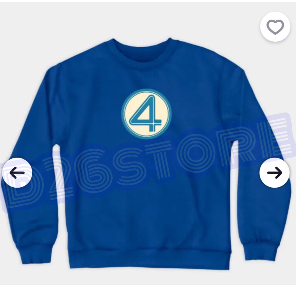 Fantastic Four ใหม่เสื้อกันหนาวโลโก้ F4 Marvel Fantastic Four First Steps ภาพยนตร์ unisex Crewneck เ