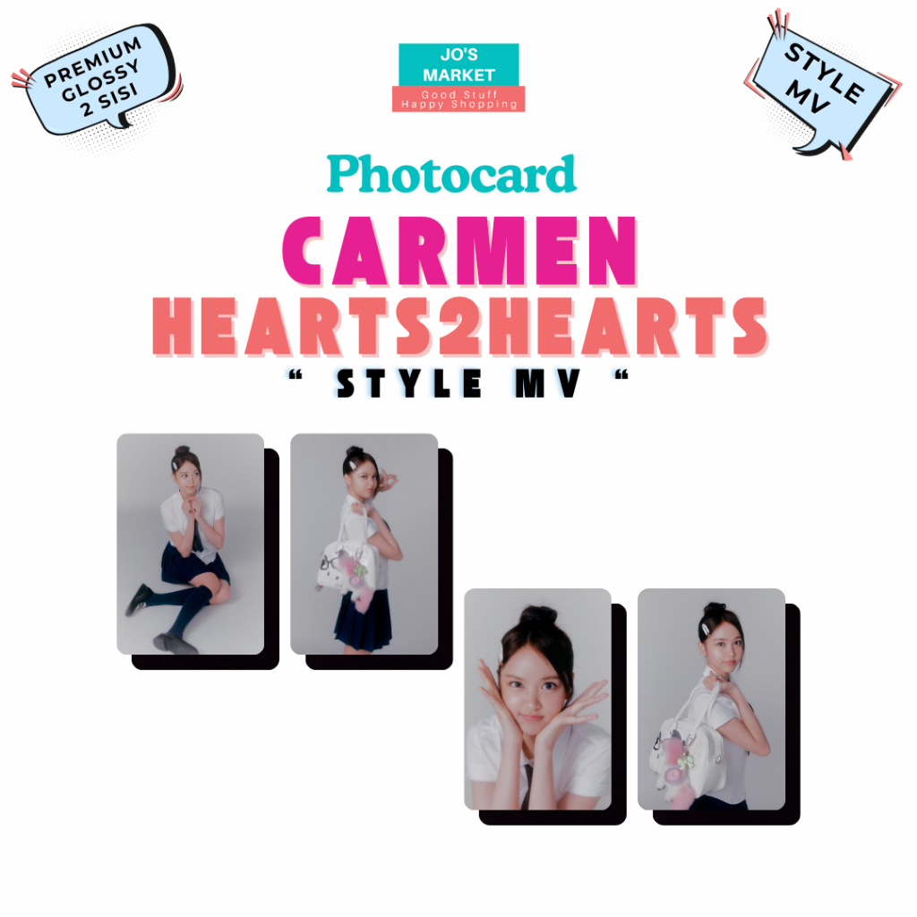 Jos Market Photocard Unofficial CARMEN HEARTS2HEARTS STYLE MV Ver K-pop HD S2U Nyoman Ayu Carmenita