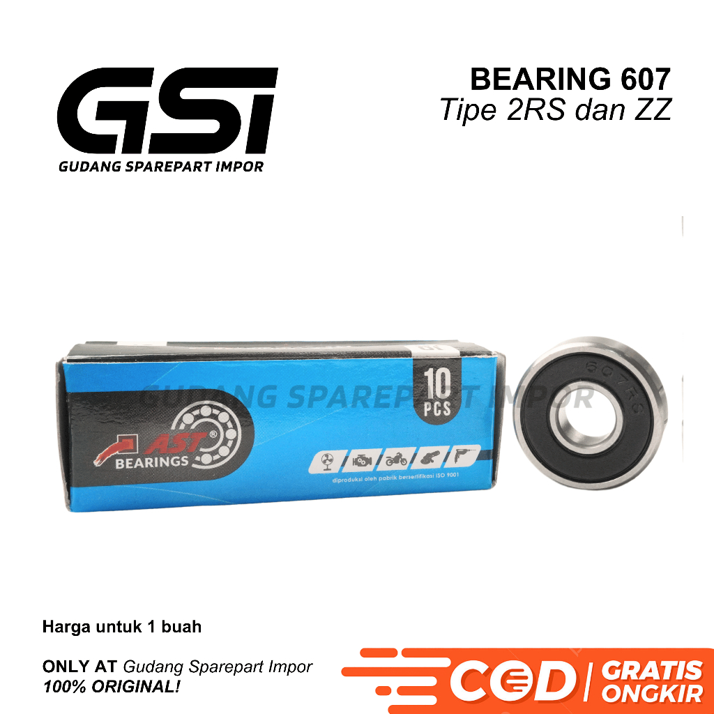 AST Bearing 607 2RS / 607ZZ Laker Laher