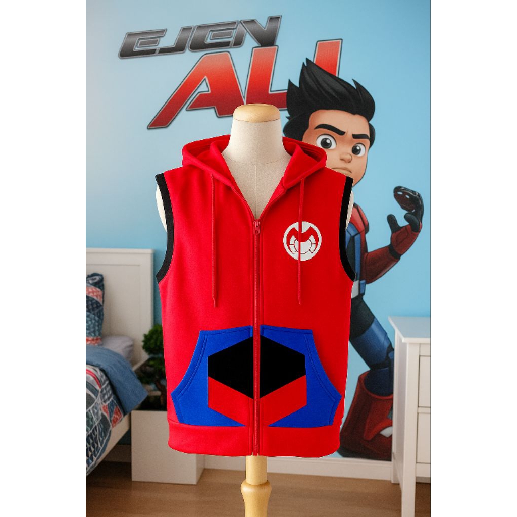 Ejen Ali Kids Hoodie Vest - ดีไซน์สุดเท่ ala Ejen Ali