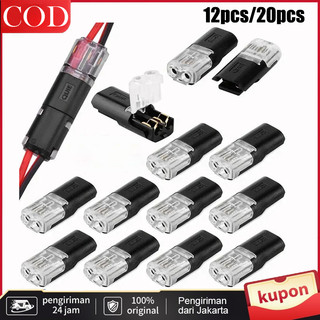 PHK 12 pcs/20 pcs Blok Terminal Soket Konektor Kabel Koneksi Cepat/low voltage wire connector/led strip connectors/2 pin led connector/low voltage disconnect