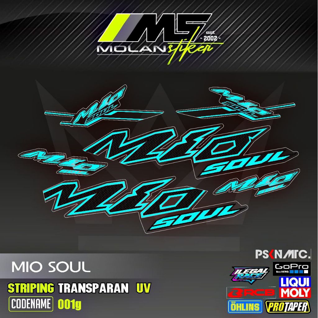 Decal สติกเกอร์ Striping Variation โปร่งใส Uv Mio Soul คาร์บูเรเตอร์ 2006-2012 Mio Soul 115 Mio Soul