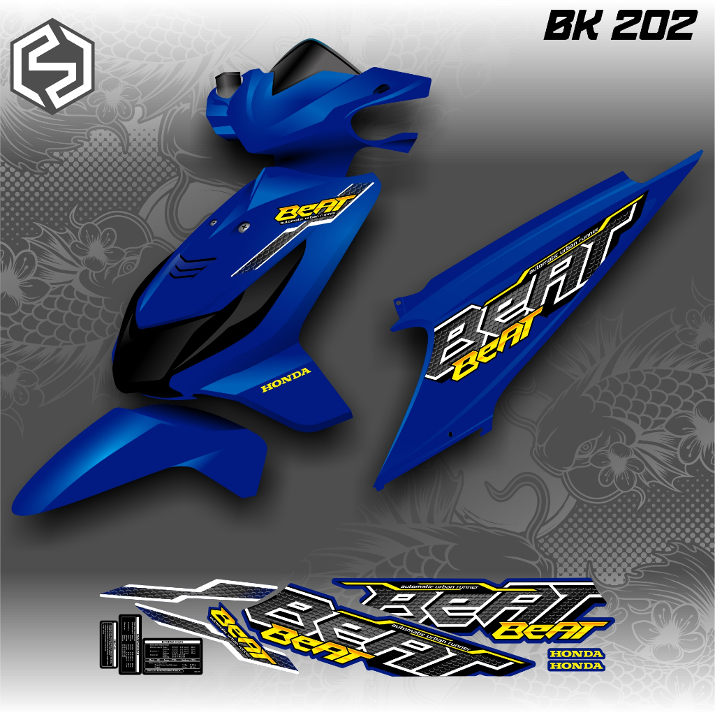 HONDA BEAT CARBON ICON RACING STRIPING THAILAND VARIATION BK 202 / BK 210