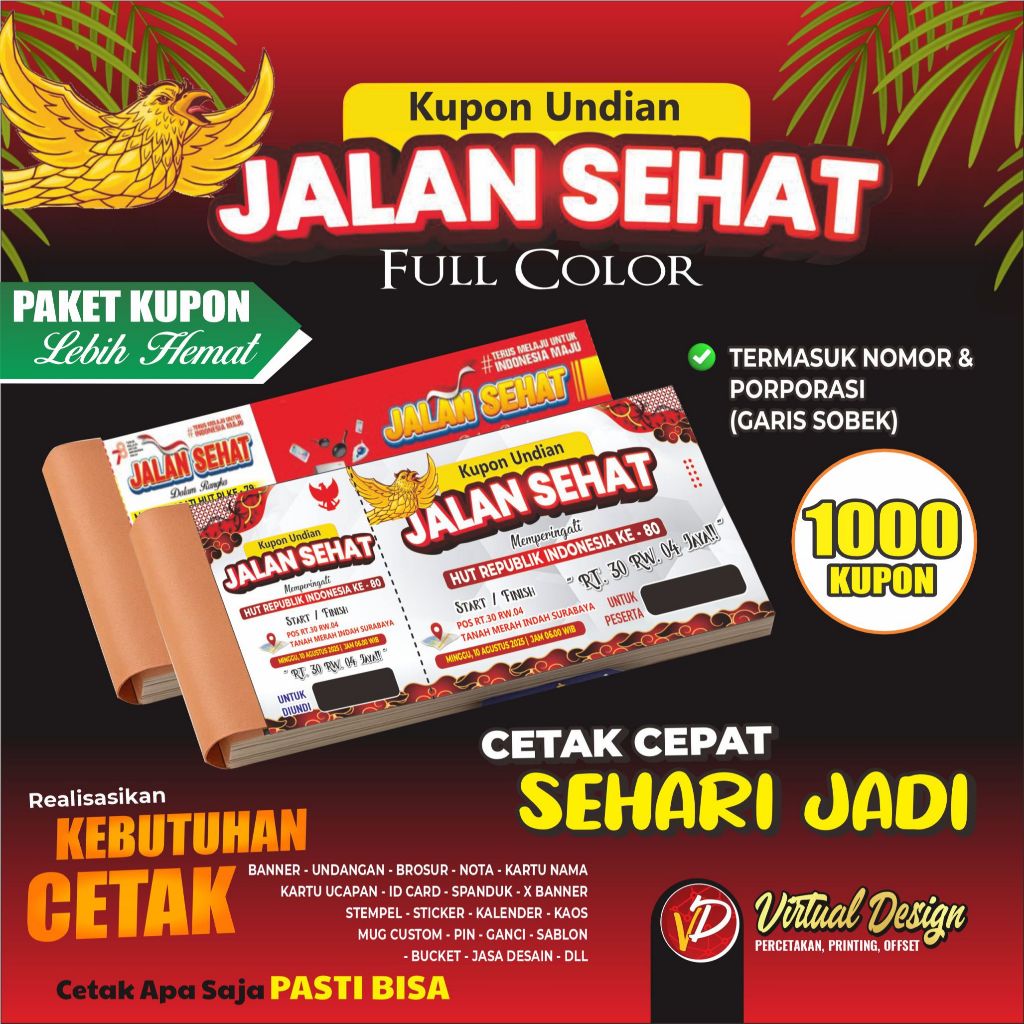 (1000 แพ็คเกจ) PRINT HEALTHY WALKING COUPONS, LOTTERY VOCER TICKETS, PARKING TICKETS, ETC