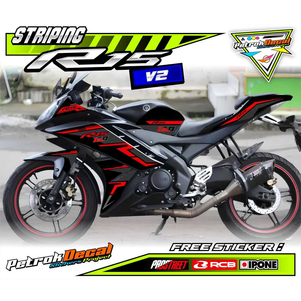 YAMAHA R15 V2 MOTORCYCLE VARIATION STRIPING / YAMAHA R15 V2 สติ๊กเกอร์มอเตอร์ไซค์ LIST