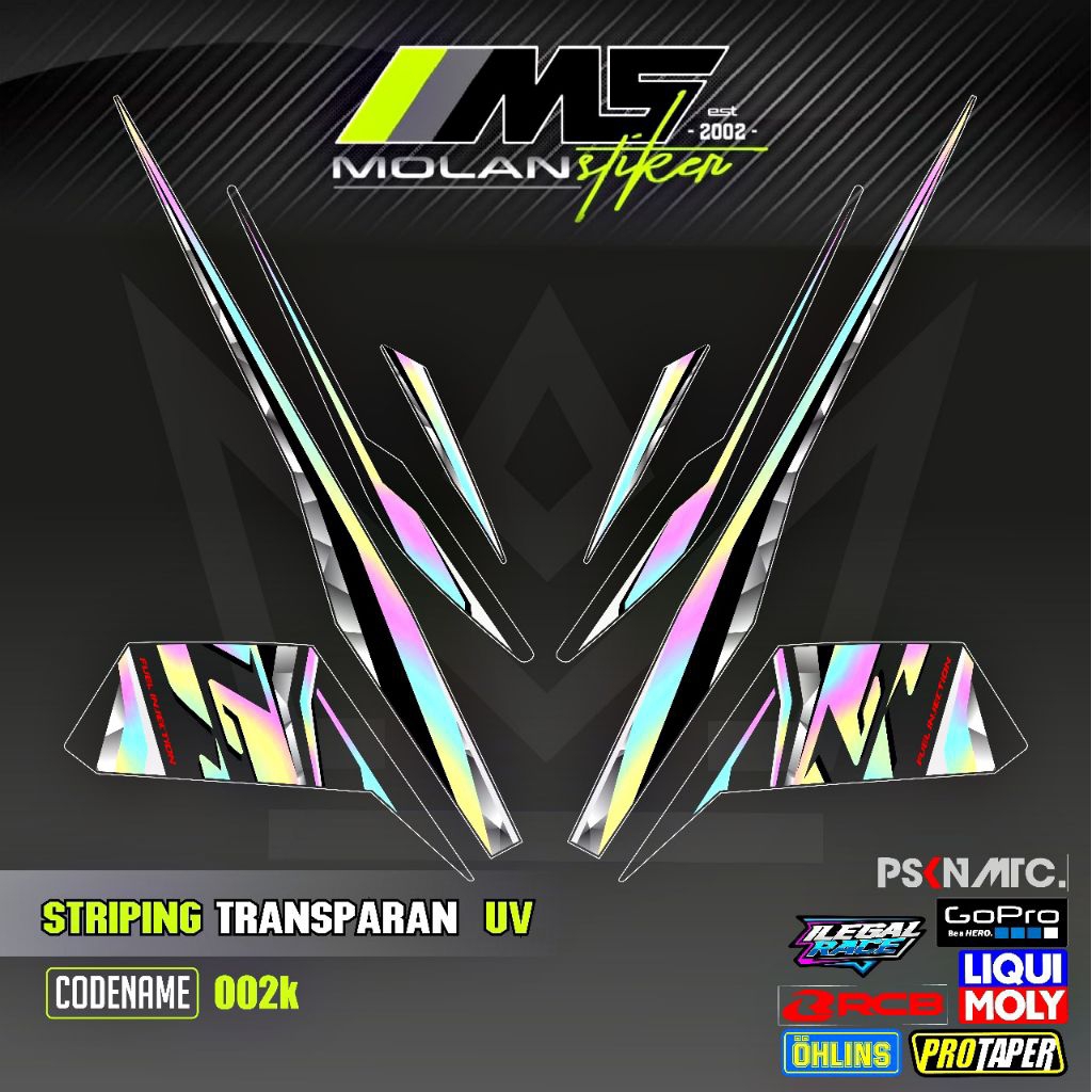 สติ๊กเกอร์รูปลอก Striping Variation โปร่งใส Uv F1ZR 110 2 Tak Y 110 SS SS TWO Y 125 ZR Yamaha F1zr P