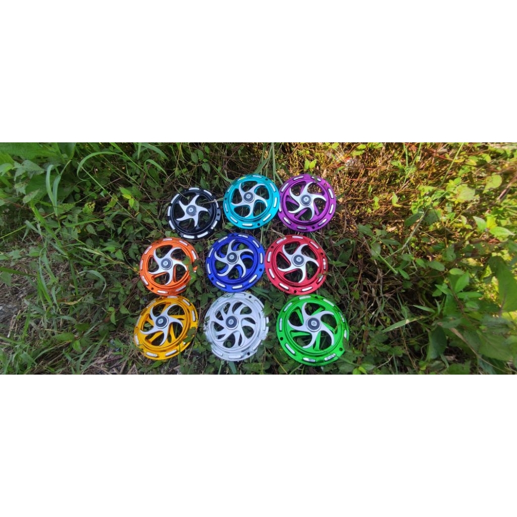 UNIVERSAL FULL CNC ฝาครอบพัดลม SPINNER สําหรับ BEBEK MATIC FIZ R MIO BEAT VARIO SCOOPY ฝาครอบพัดลม SPINNER สามารถใช้สําหรับรถจักรยานยนต์ทั้งหมด VERY THICK MATERIAL