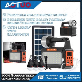 Pembangkit Listrik Portabel Multifungsi Tenaga Surya Bluetooth Penerangan Darurat Kapasitas Besar / Genset Mini
