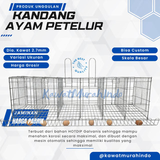 Kandang Ayam Baterai / Petelur Murah, Harga Pabrik, Varisai Ukuran 6 pintu 6 ayam, 4 pintu 8 ayam, 4 pintu 4 ayam, 2 pintu 2 ayam bahan galvanis anti karat