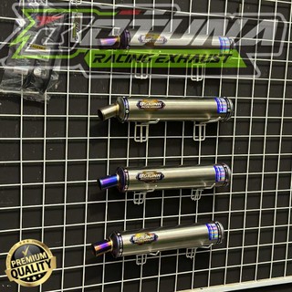 SILINCER ONLY KNALPOT NINJA R RR SS 2TAK LAINYA ORIGINAL BOTUNA RACING TYPE STAINLES HALF BLUE -02