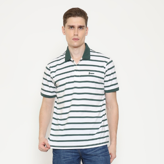 HIJAU Hammer Men โปโลลายทาง E1OPS09| เสื้อยืดคอปกแขนสั้นสีเขียวสีฟ้าสําหรับผู้ชาย