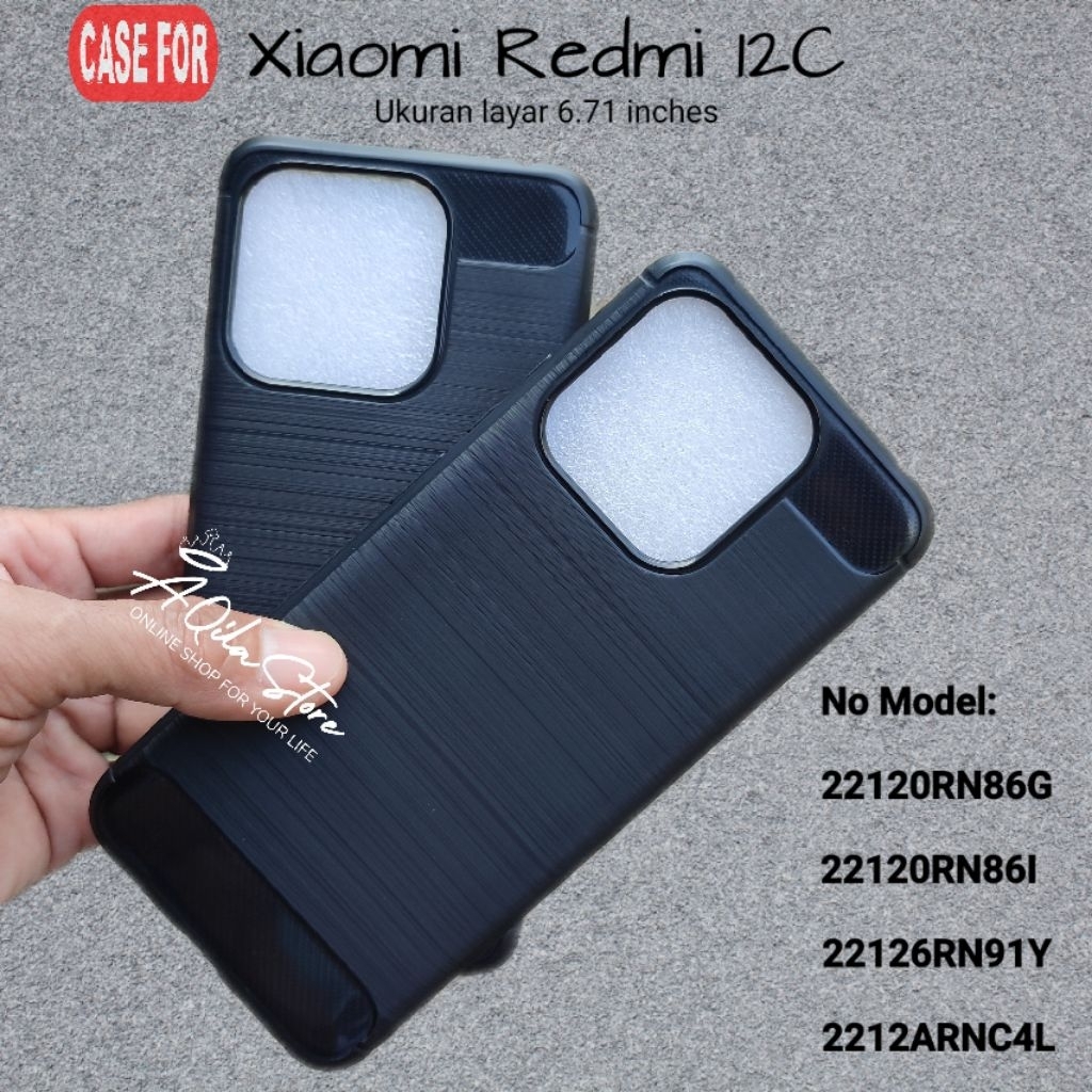 เคส Xiaomi Redmi 12C Slim Fit (รุ่น: 22120RN86G, 22120RN86I, 22126RN91Y, 2212ARNC4L) Softcase Carbon