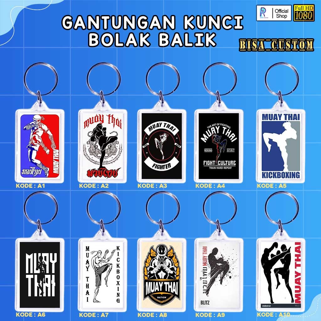 GUNDAN THAI MUAY ACRYLIC KEYCHAIN / THAI MUAY KEYCHAIN / MUAY THAI K97 KEYCHAIN