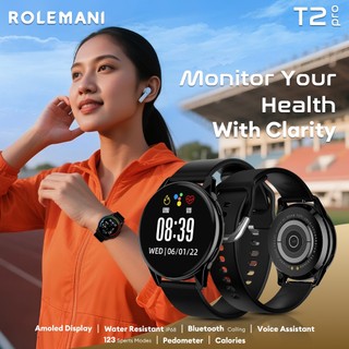 Rolemani T2 Pro Smartwatch 2025 NEW Original Bluetooth Call Monitor Blood Pressure and Blood Sugar Health Monitoring More Sports Mode Jam Tangan Pria Wanita