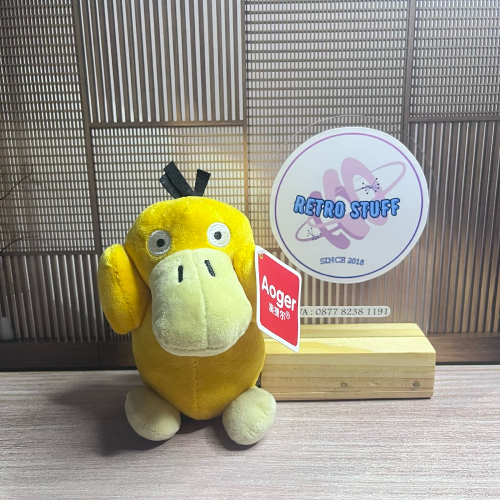 Pokemon Psyduck พวงกุญแจตุ๊กตารูปต้นฉบับแท็กใหม่