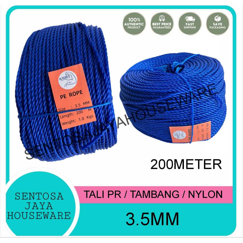 NYLON ROPE / CLOTHESLINE ROPE / ROPE 3.5MM 200METER (ROLL)