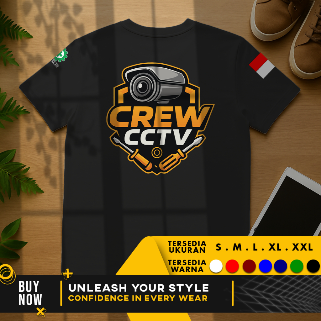 เสื้อยืด CCTV Crew V.1 Safety First CCTV Technicine Free เขียนชื่อของคุณ | หวีคอตตอน 30s