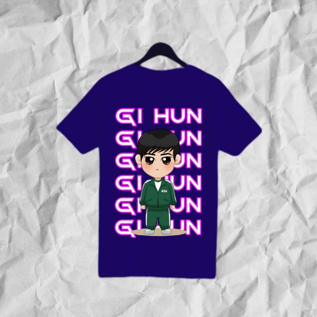 เสื้อยืดเกมปลาหมึก กิฮุน 456 สําหรับเด็กชายและเด็กหญิง