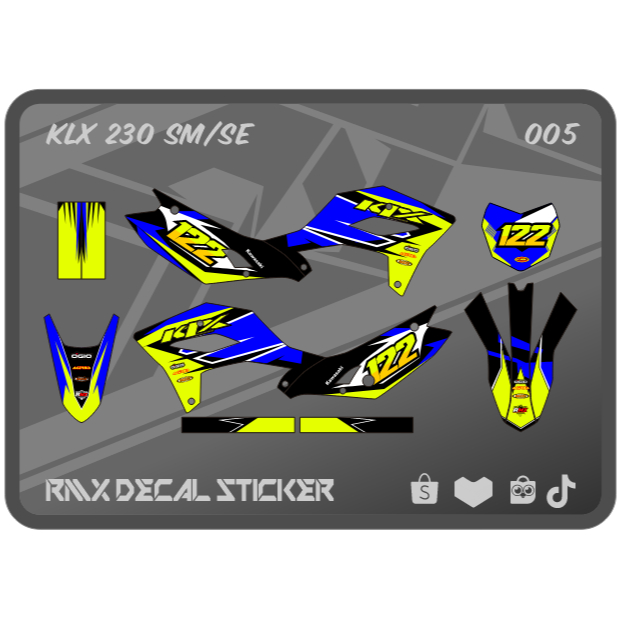 STABILO MERAH HIJAU KLX 230 SM FULLBODY STICKER (005) KAWASAKI LX S SE DECAL STICKER 2024 2025 2026 
