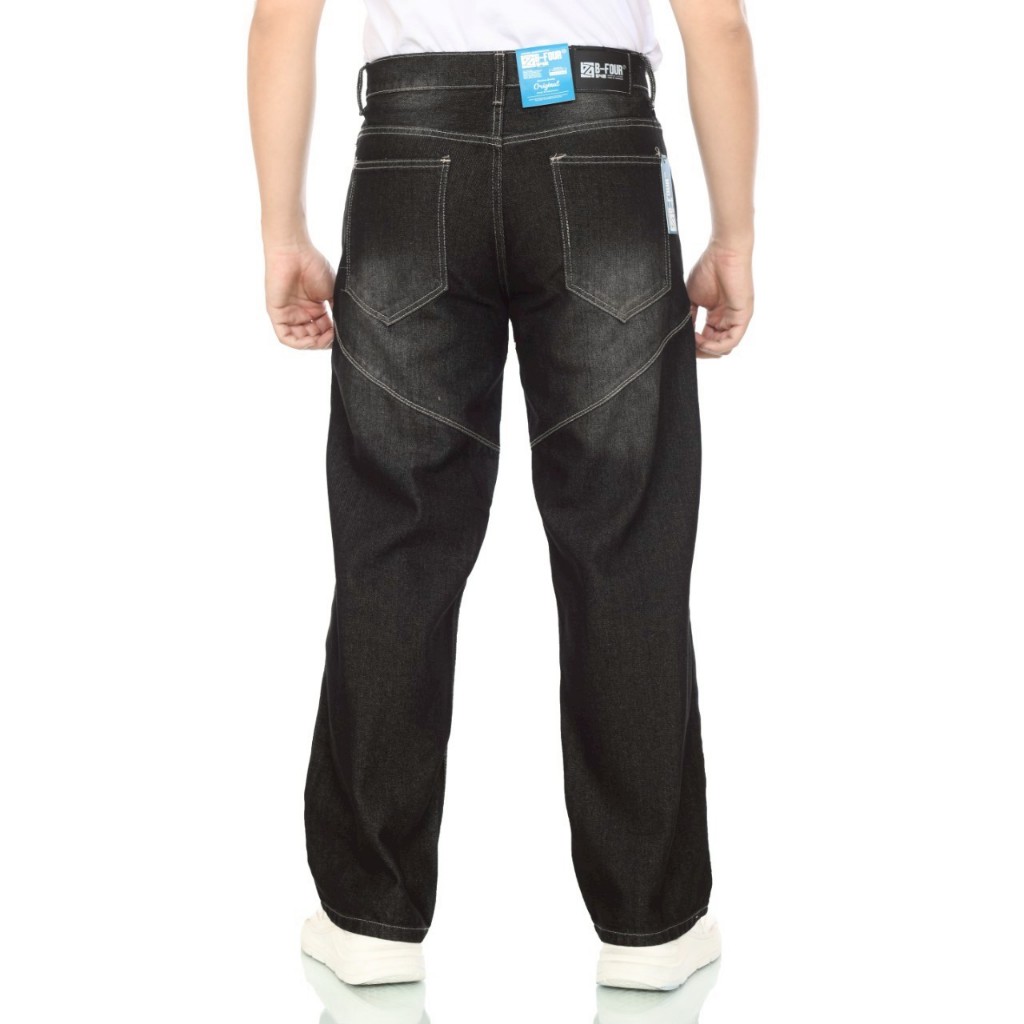 BFOUR Baggy Pants Losse Blackwash Jeans Korean Unisex Highwaist Baggy Premium Jumbo Bigsize