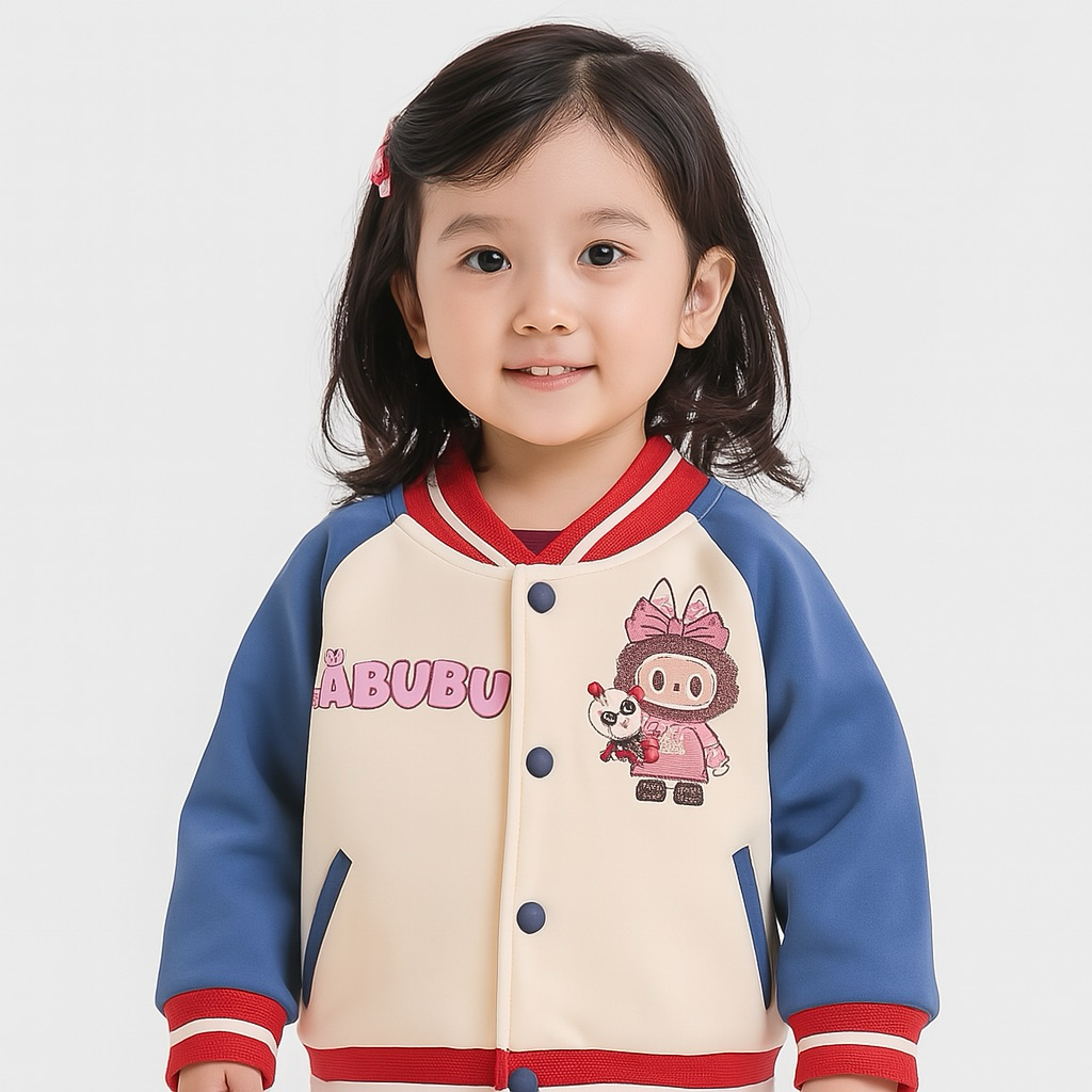 Girls Baseball Varsity Sweater Labubu LYCHEE BERRY - แฟชั่น