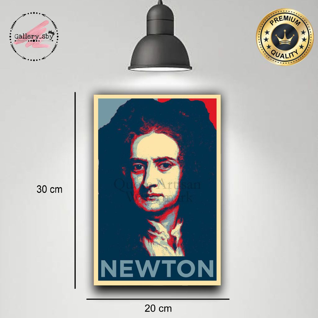 Isaac Newton Wall Display โปสเตอร์ไม้ตกแต่งผนัง 20 ซม. x 30 ซม