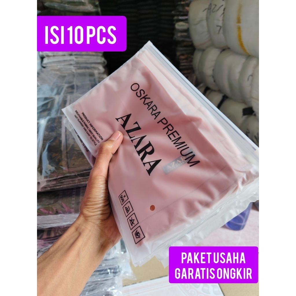คอนเทนติส 10 ชิ้น] PLAIN SQUARE HIJAB OSKAR PREMIUM LC PKING POUCH