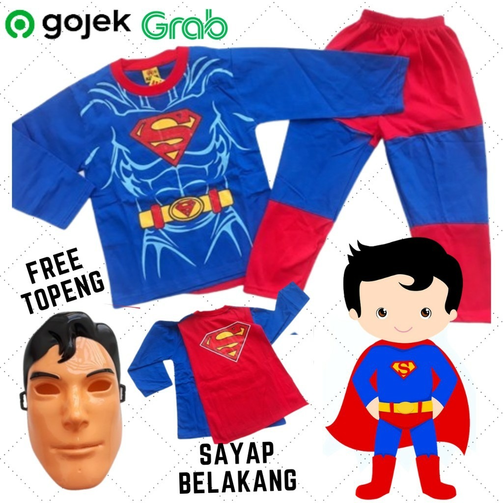 SUPERMAN CHILDRENS COSTUME FREE MASK / SUPERMAN WINGS CHILDRENS CLOTHES