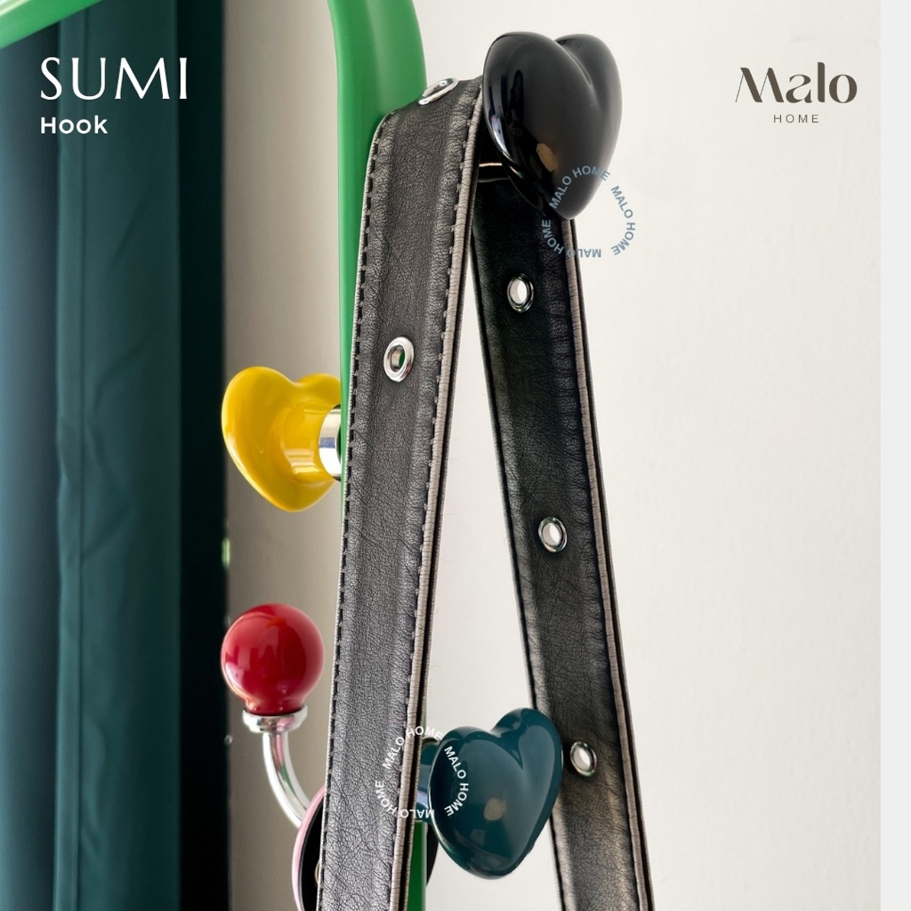 GANTUNGAN MALOHOME - SUMI HOOK ไม้แขวนเสื้อ Decor Hook กระเป๋าหมวก Heart Wall Hook แขวนผนัง One Hook