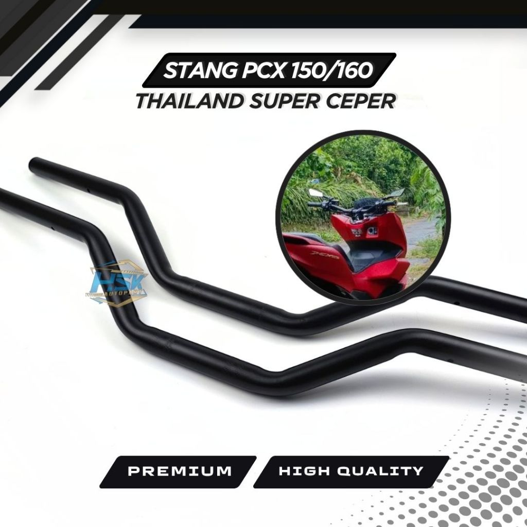 PCX สีดําแบนขนาดกลาง jets2weels vins thailand PNP PCX CBU 150 160 แฮนด์