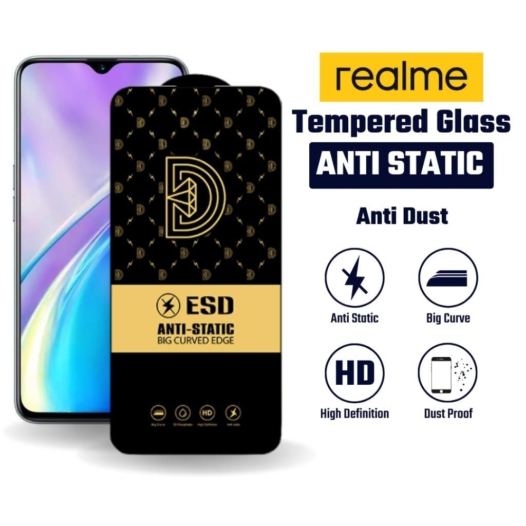 คุณภาพสูง Realme Q Q2 Q2 Pro Q3 Q3 Pro U1 V3 V5 5G V11 5G V11s 5G กระจกนิรภัย Anti Static