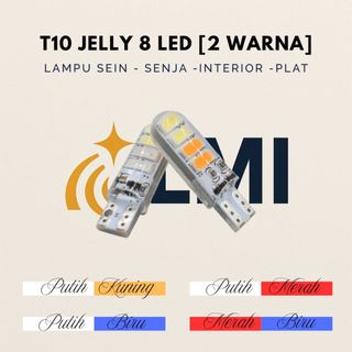 Lampu LED Sein Senja Plat Interior Kedip Flash T10 Jelly 8 Mata SMD 2 Warna Motor Mobil 12v 1 Pcs