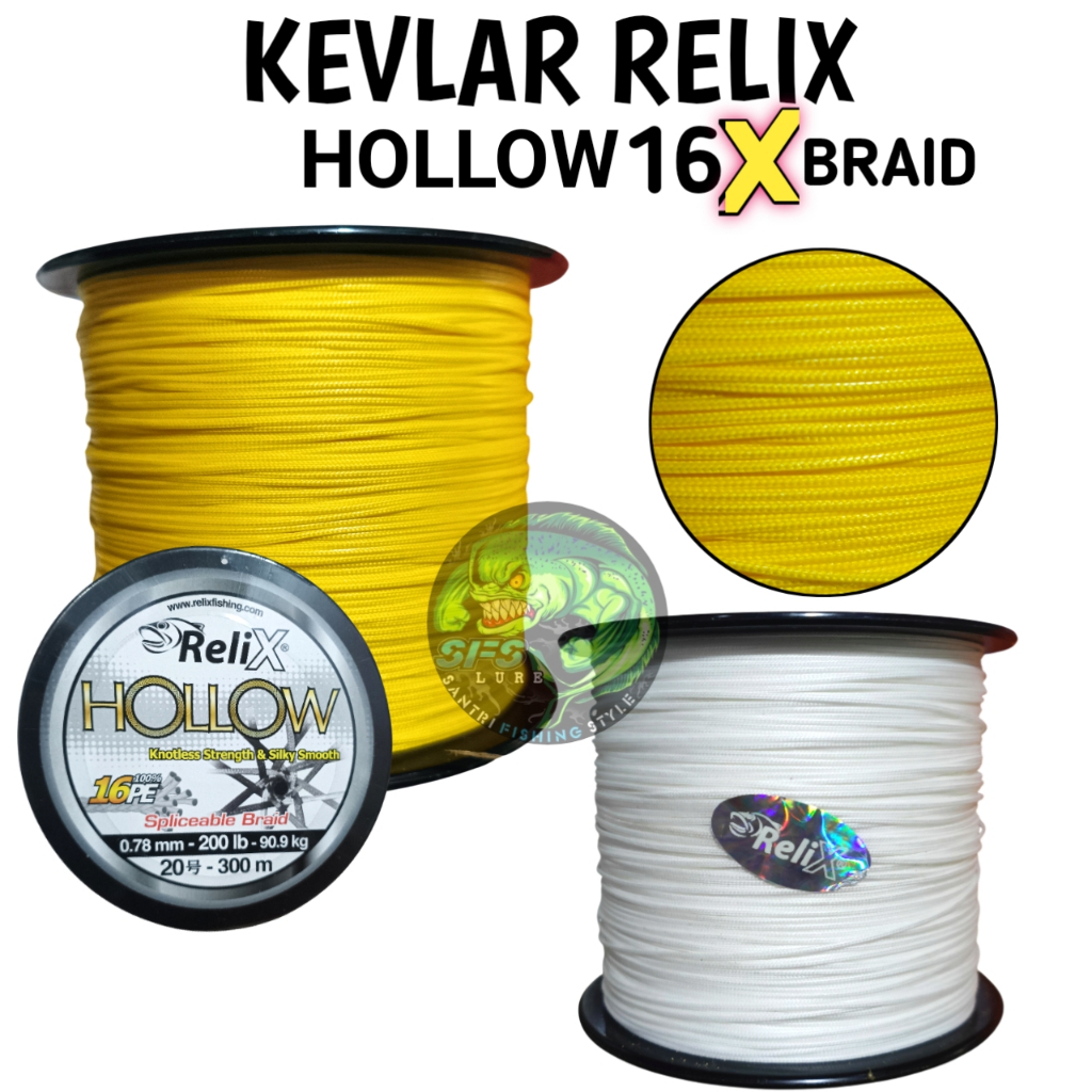 Kevlar Relix Hollow x16 kevlar Assist hook Jig kevlar relix nusantara kevlar เชือก assist hok โลหะ jig kellar relix Hollow kevlar KEVRLX0171