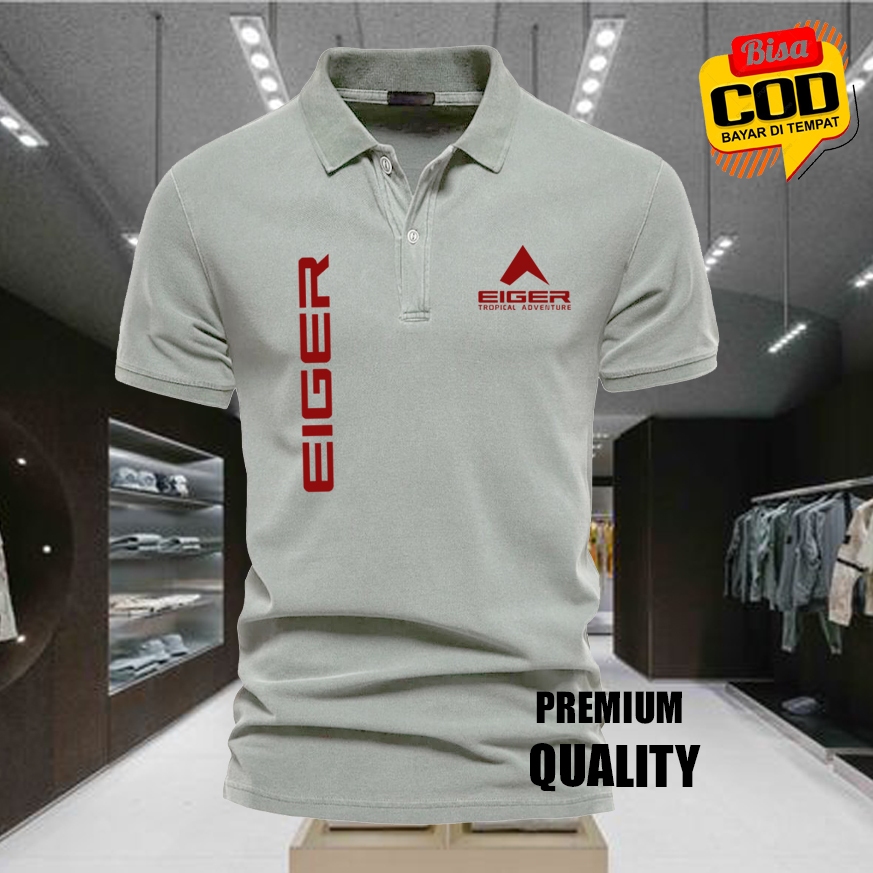 MERAH เสื้อโปโล / EGER KIRKA TXT เสื้อยืดคอปกสีแดง Premium Polo POLYSTER วัสดุแขนสั้น / เสื้อผ้าผู้ช