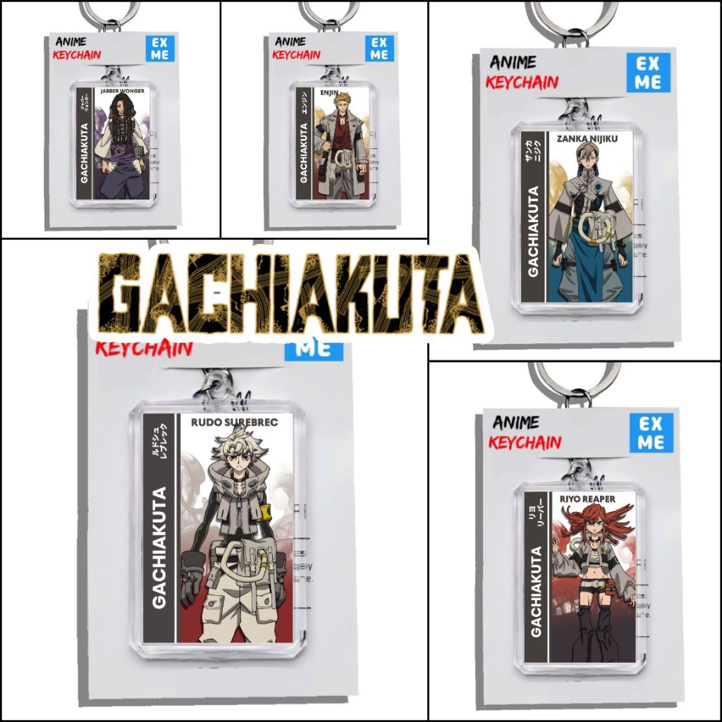 พวงกุญแจ GANTUNGAN Gachiakuta - พวงกุญแจ Gachiakuta - พวงกุญแจอนิเมะ - พวงกุญแจ Rudo Surebrec - เครื่องยนต์ - Zangka Nijiku - Riyo Reaper Wanger - Regto - Chiwa