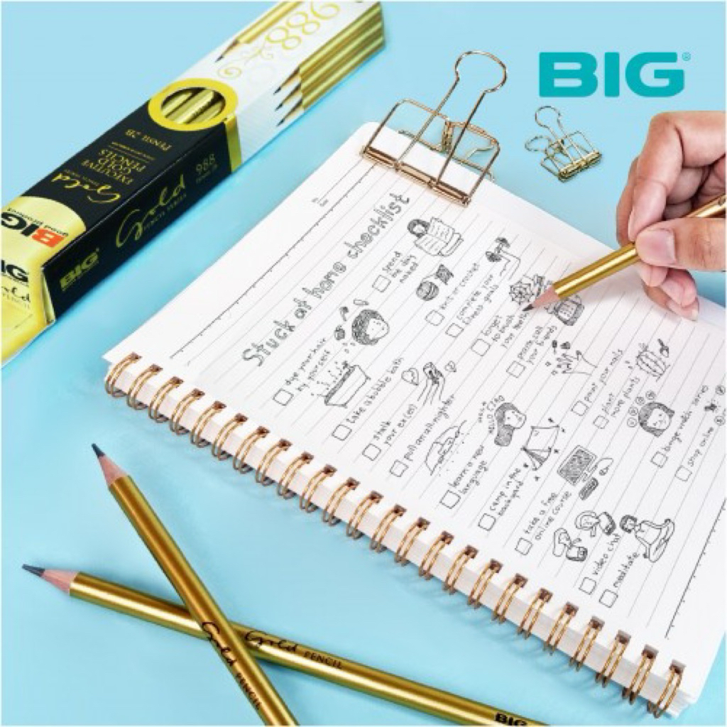 (1 ชิ้น) 2B BIG GOLD PENCIL GOLD 988 ชิ้น