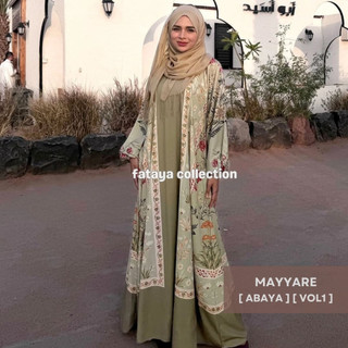 Fataya Collection MAYYARE Abaya Exclusive Sage - Kain Silk Doff LD120cm
