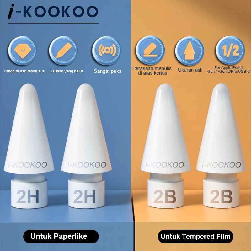 I-kookoo Ori Nib Apple Pencil Pro, Ori Tip Apple Pencil 2/Apple Pencil Tips USB C/Tipsfor Apple pencil Gen 2 Gen 1, Apple Pencil Ori Tip Replacement Apple Pencil Pro, Apple Pencil USB-C, iPad เคล็ดลับดินสอ