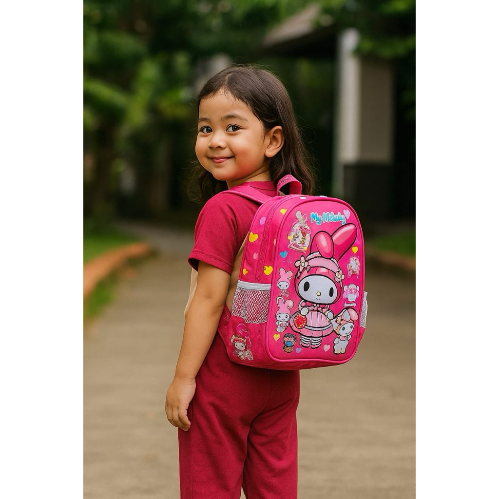 VARIOUS 3D+ LED GIRLS BAGS FOR PAUD/KINDERGARTEN, CHILDRENS BAGS WITH PUMPKIN, KUROMI, UNICORN, ETC 