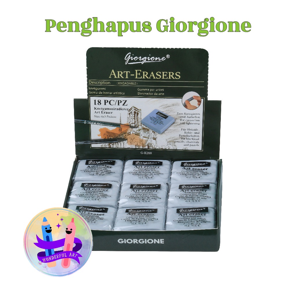 Giorgione Art Eraser นวดสีเทาได้ Giorgione Eraser ยางลบยืดหยุ่น