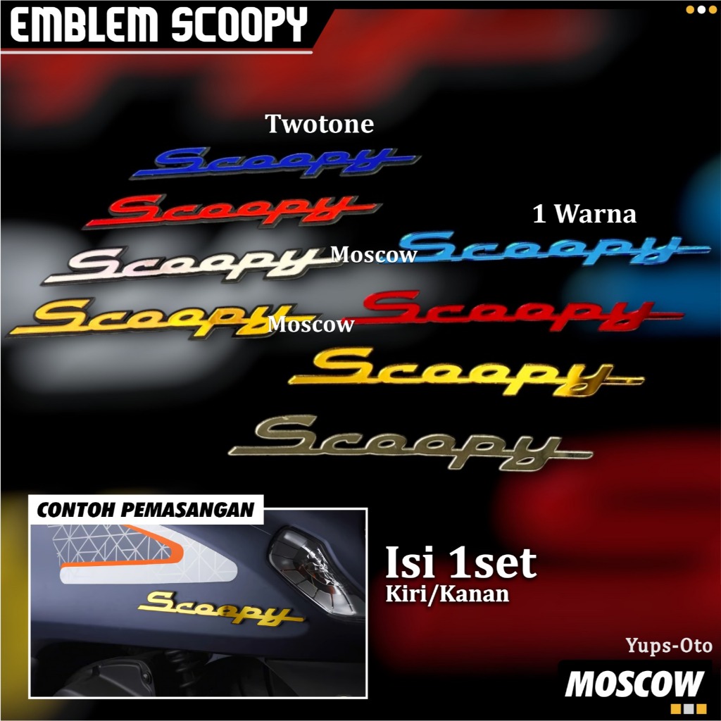HONDA SCOOPY ACRYLIC 3D EMBLEM / สติ๊กเกอร์กระจกโลโก้ชุด PAIR RIGHT LEFT SCOOPY EMBLEM ICON LOGO VARIOUS COLORS ACRILYC เกรด A / SCOOPY STRIPING BODY SCOOPY LOGO THICK ACRYLIC DIREN ตัวถัง 3D
