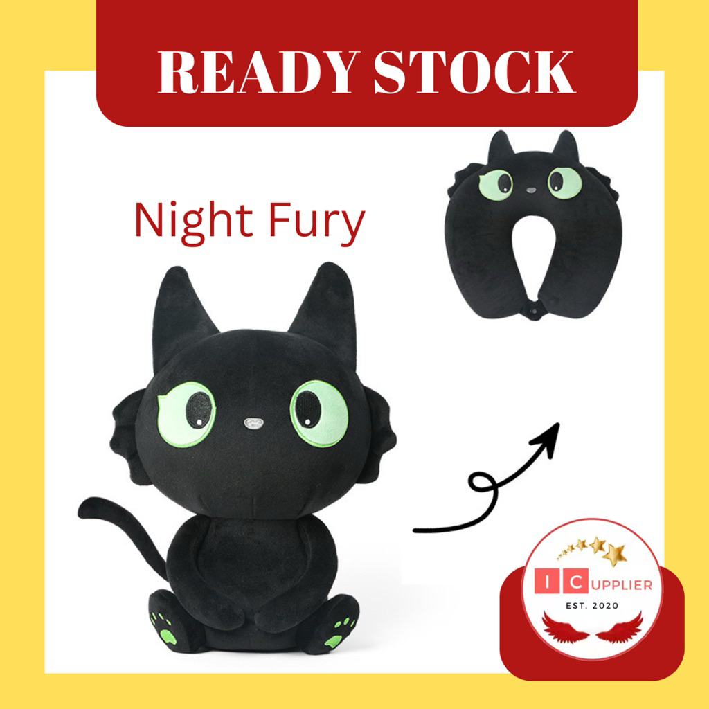 [PREMIUM] KKV - SLADKO Toothless Night Fury How to Train Your Dragon - หมอนรองคอเปลี่ยนรูปซีรีส์สัตว