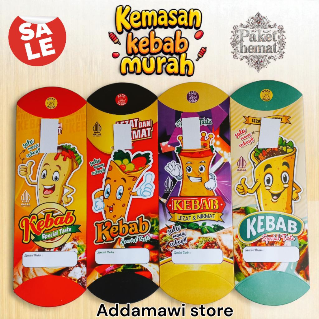 บรรจุภัณฑ์ KEBAB IVORY 200 ชิ้น | ผ้าห่อตัว KEBAB IVORY | กล่อง KEBAB IVORY