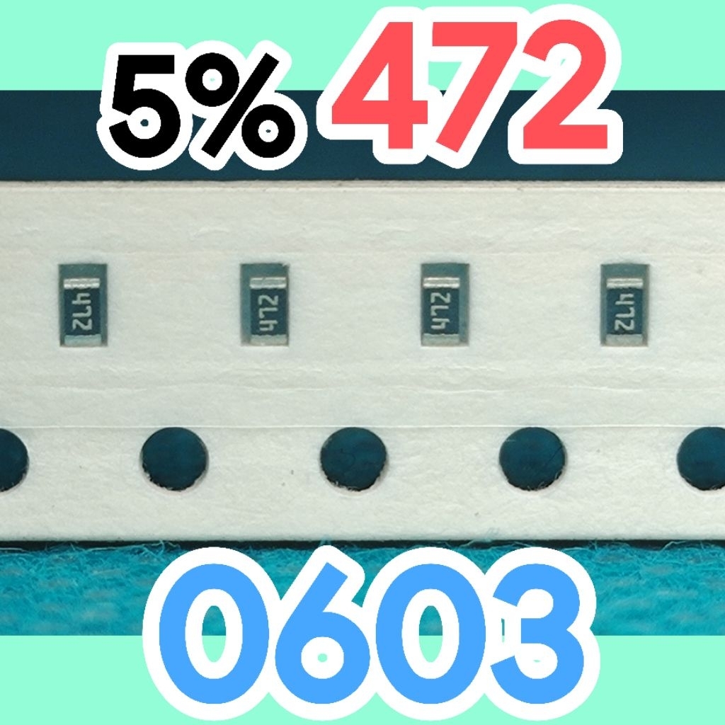 10 ชิ้นตัวต้านทานชิป smd 472 4K7 5% ขนาด 1608 0603 4.7Kohm 4.7 Kohm 4.7K โอห์ม 4.7Kohm 4.7K โอห์ม
