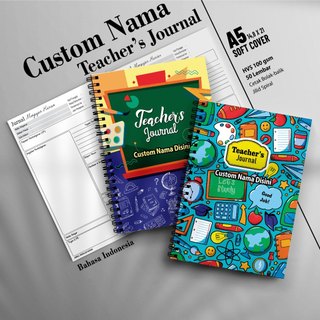 TEACHER'S JOURNAL A5 | CUSTOM NAMA Jurnal Mengajar Harian Guru